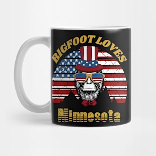 Bigfoot loves America and Minnesota Mug